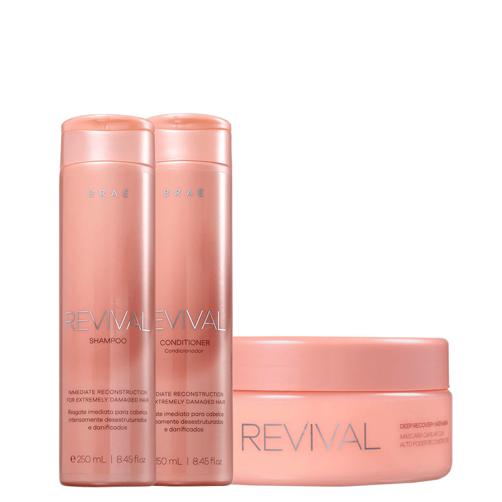 Kit Bra Revival - Shampoo 250ml + Condicionador 250 ml + Mscara de Reconstruo 200 g