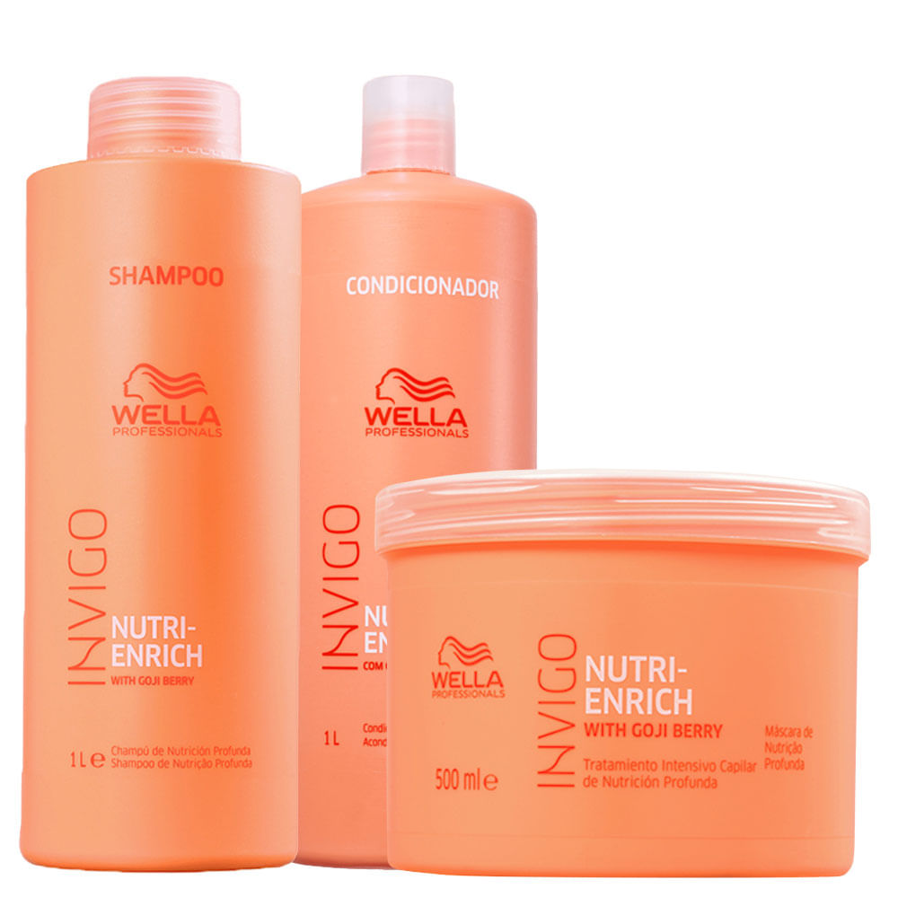 Kit Wella Professionals Invigo Nutri Enrich - Shampoo 1000 ml + Condicionador 1000 ml + Mscara 500 ml