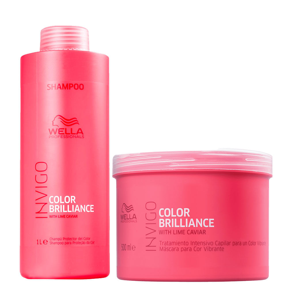 Kit Wella Professionals Invigo Color Brilliance - Shampoo 1000 ml + Mscara 500 ml